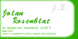 jolan rosenblat business card